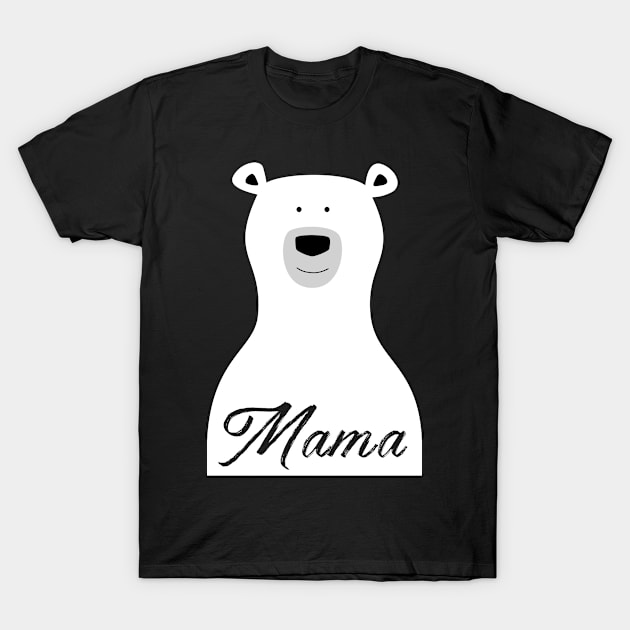 Cute White Mama Polar Bear T-Shirt by Teeziner